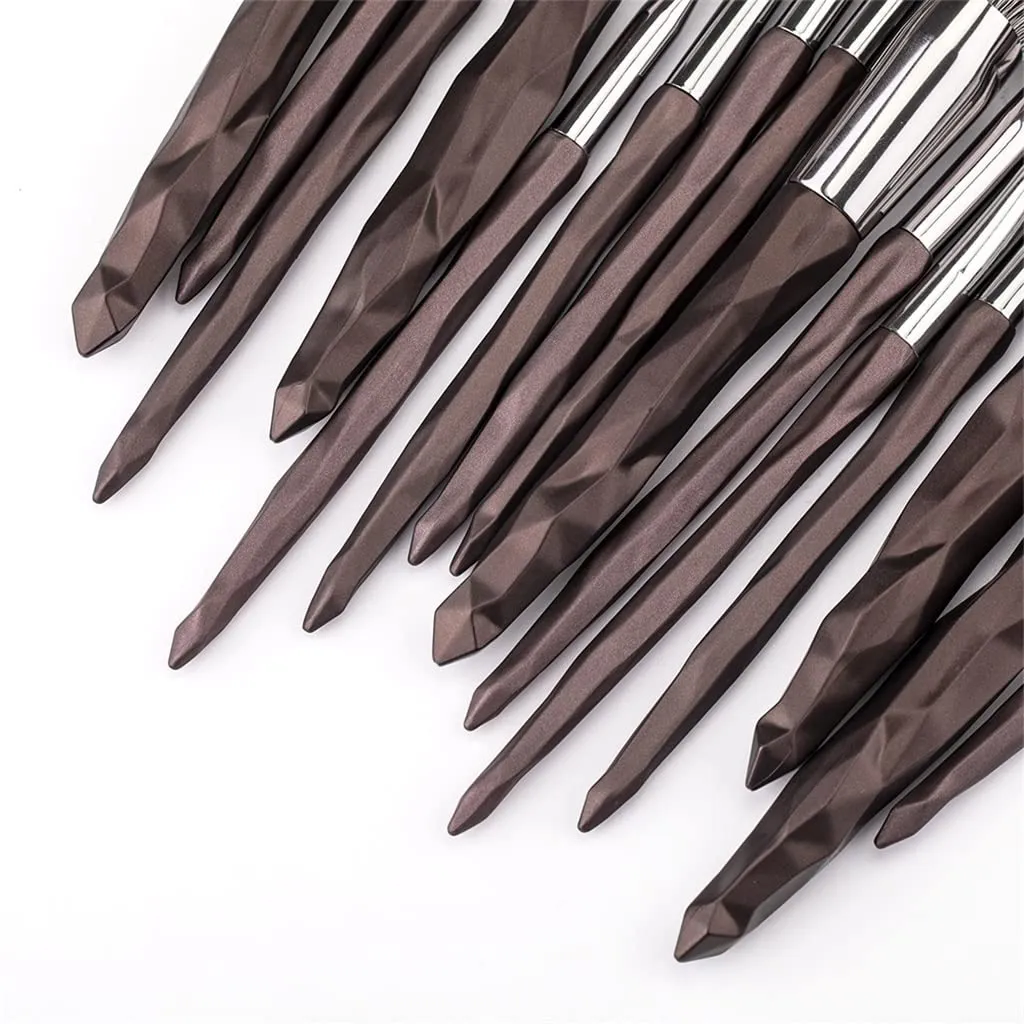 Makeup Brushes Set Professional 15pcs Kit Large Loose Powder High Gloss Eyeshadow Foundation(black-JoJo's Bizarre Adventure1)