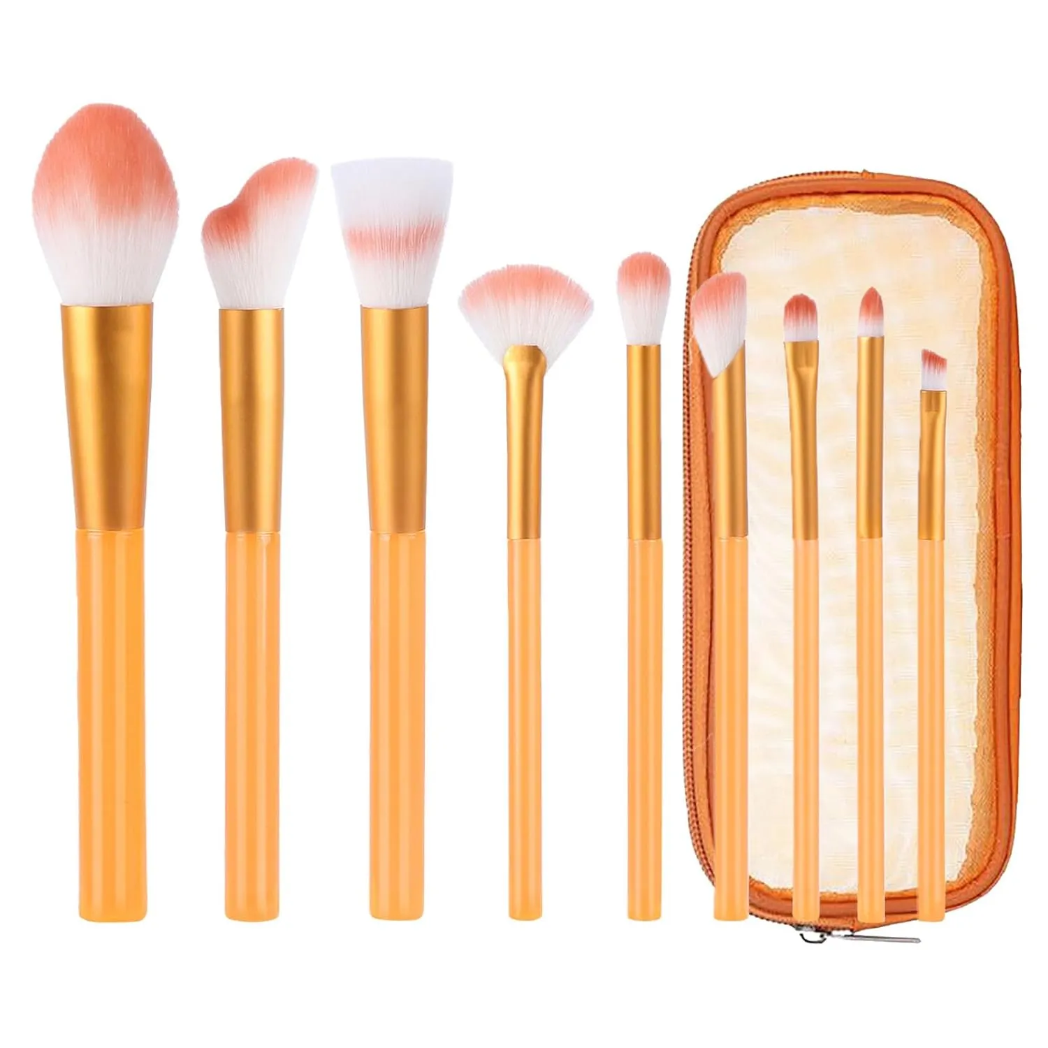Makeup Brushes with Organizer Bag, 9 Pcs Premium Synthetic Foundation Brush,Eyeliner Blending Contour Eyeshadow Concealer Powder Brush,Gifts for Women