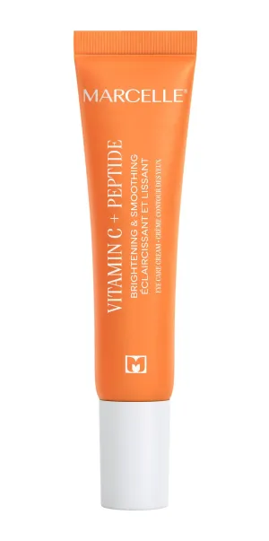 Marcelle Vitamin C   Peptide Brightening & Smoothing Eye Care Cream, Vegan, Cruelty-Free, Hypoallergenic, Non-Comedogenic, Paraben-Free, Fragrance-Free, 15 mL