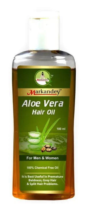 Markandey Siddh Kesh Aloe Vera Hair Oil,100% chemical free Organic Oil, Made with pure oil and herbs,Decrease hair dryness and rough ness,Helps in follicle reactivation.