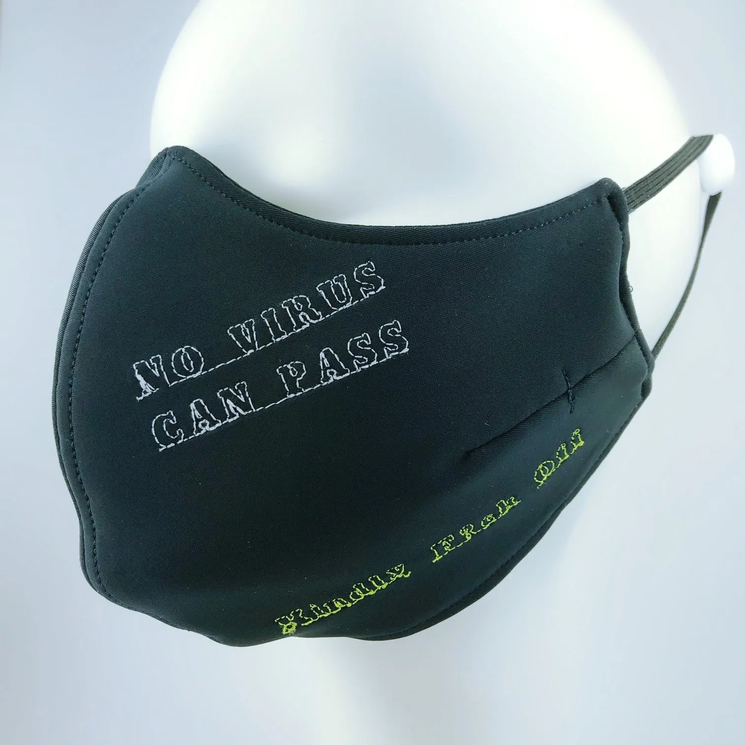 Mask 4 Protect White Eyed Heart Black Face Mask