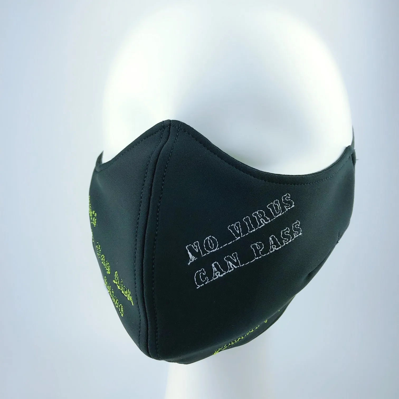 Mask 4 Protect White Eyed Heart Black Face Mask