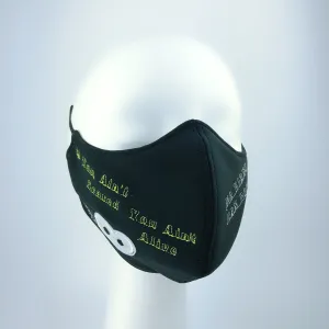 Mask 4 Protect White Eyed Heart Black Face Mask