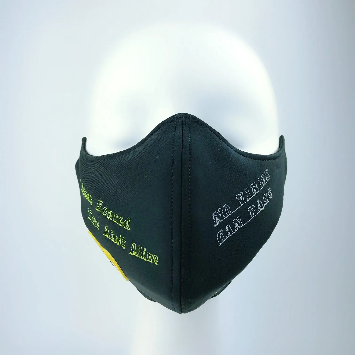 Mask 4 Protect Yellow Eyed Heart Black Face Mask