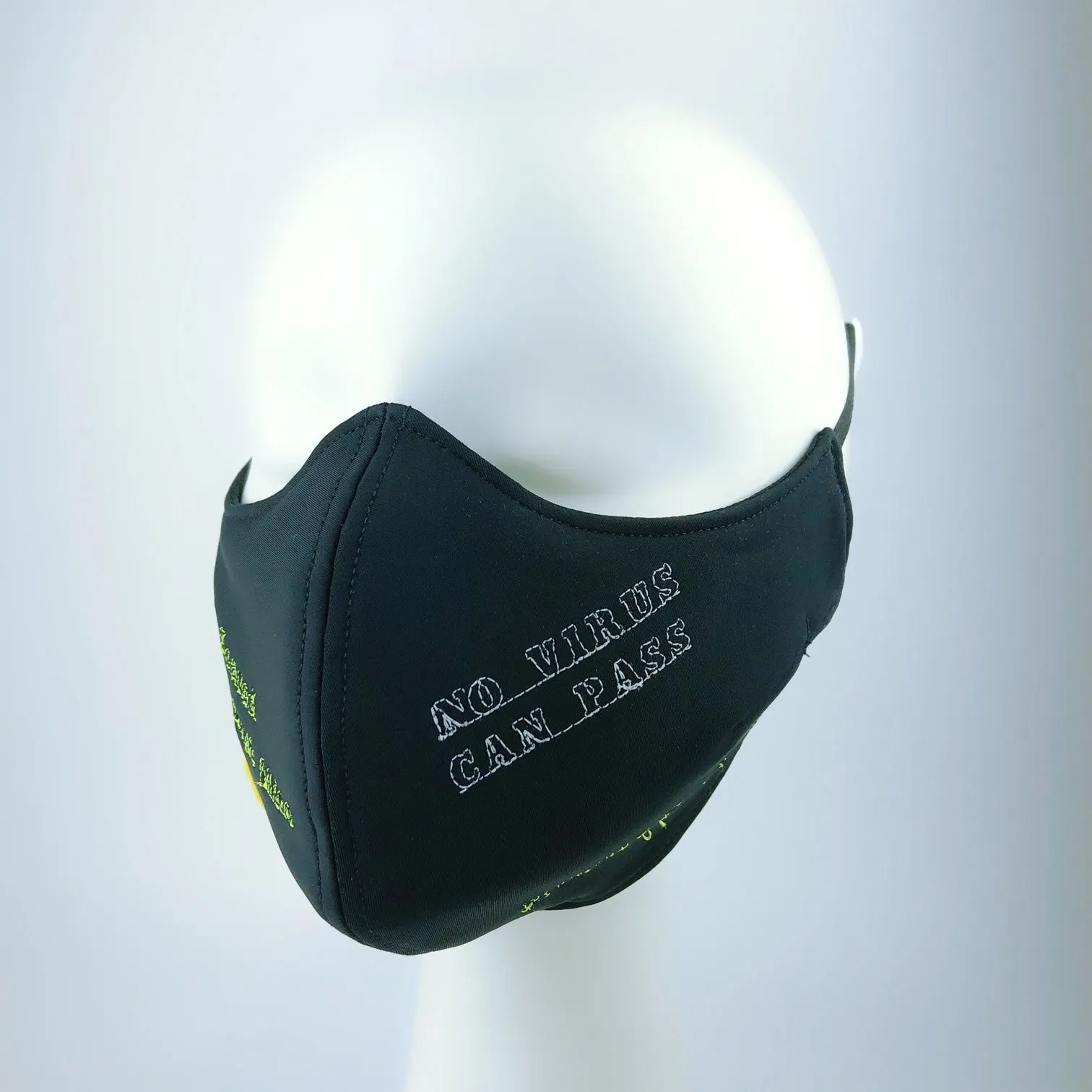 Mask 4 Protect Yellow Eyed Heart Black Face Mask