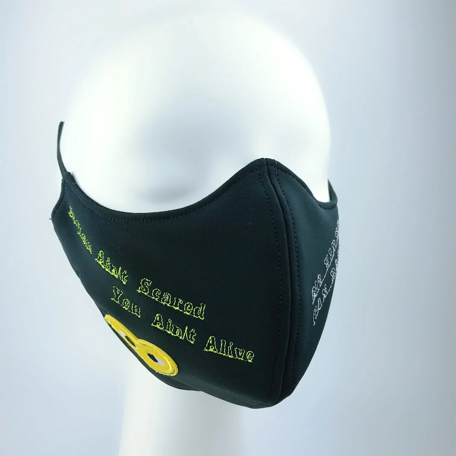 Mask 4 Protect Yellow Eyed Heart Black Face Mask
