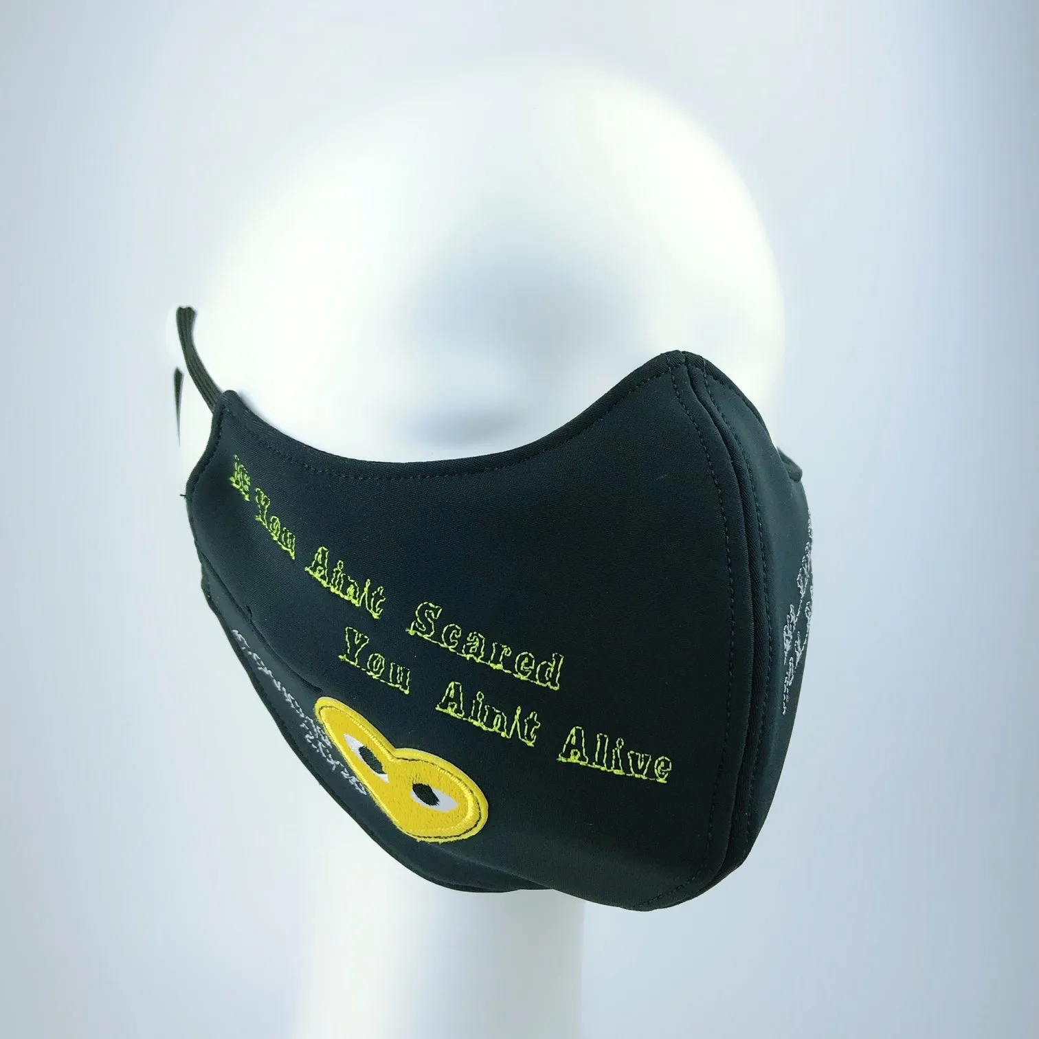 Mask 4 Protect Yellow Eyed Heart Black Face Mask