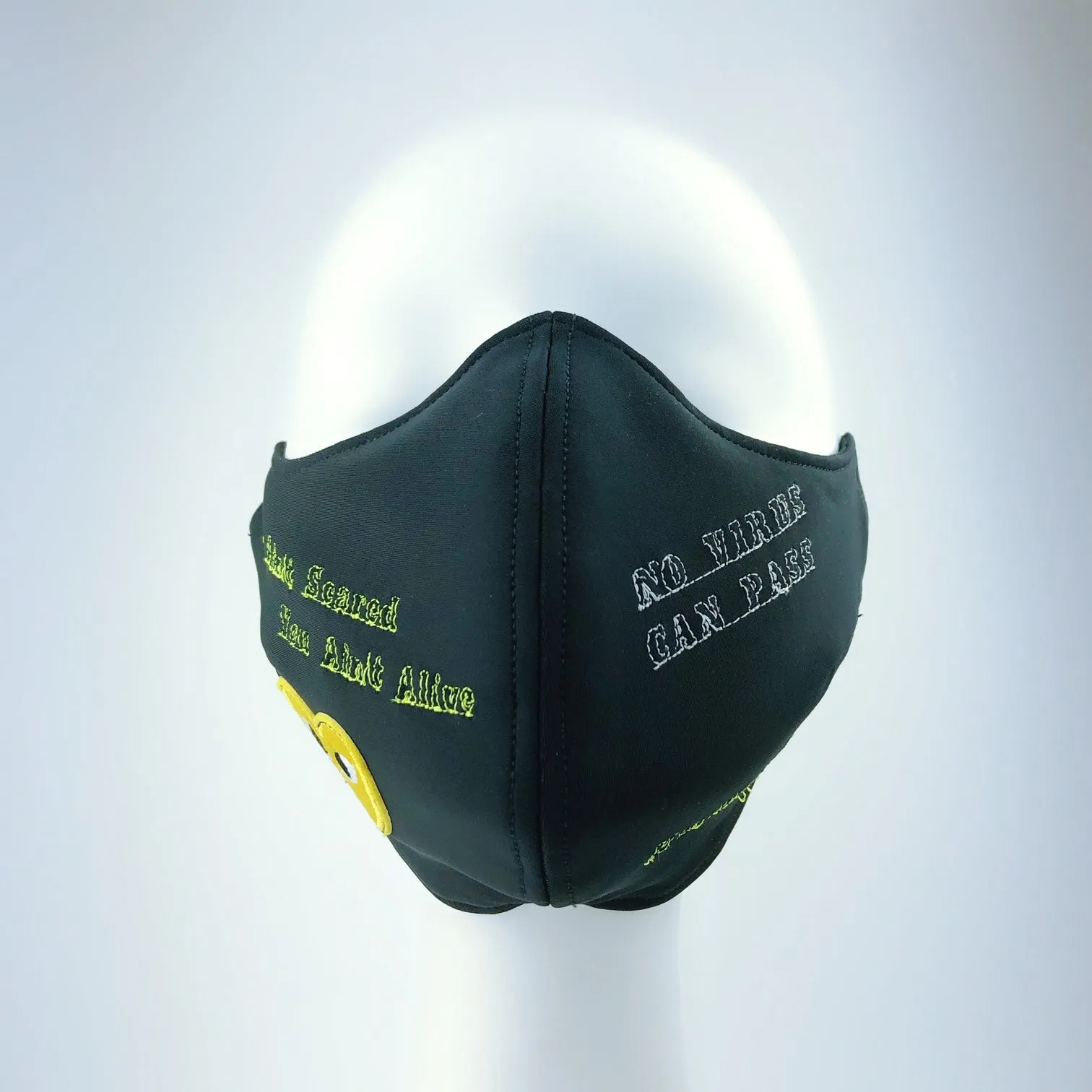 Mask 4 Protect Yellow Eyed Heart Black Face Mask