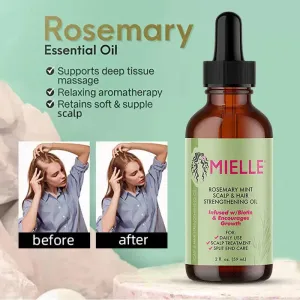 Mielle Rosemary Mint Scalp & Hair Strengthening Oil For Healthy Hair Growth, 2 oz (59ml)