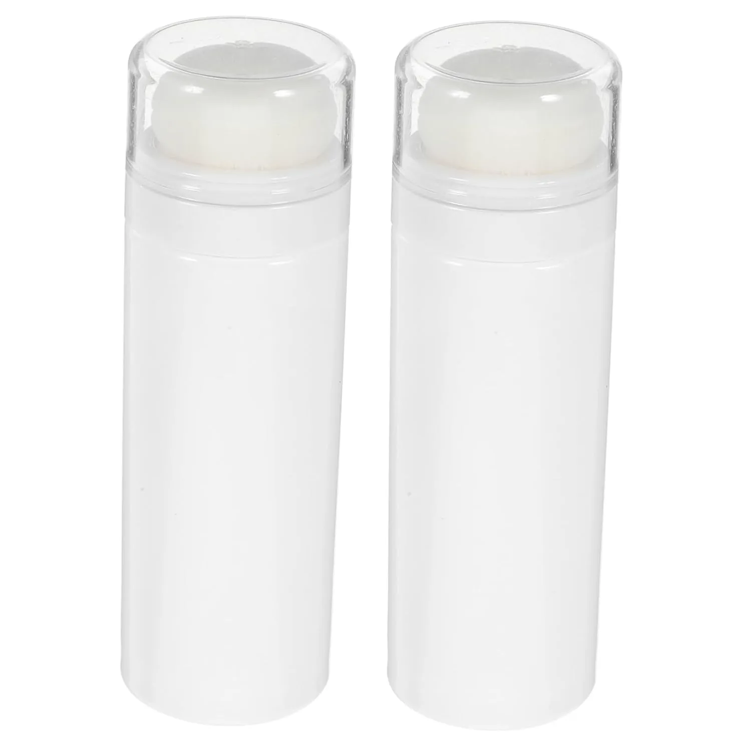 Mikinona 2Pcs Travel Powder Jar Portable Makeup Powder Puff Container Compact Empty Case for Talcum Powder for Home Travel Use Random Lid Color
