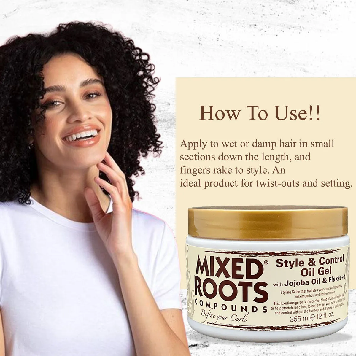 Mixed Roots Compounds Style & Control Oil Gel 355ml With Jojoba And Flaxseed