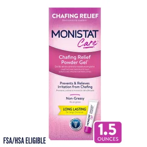 Monistat Chafing Relief Powder Gel, Anti-Chafe Protection, Fragrance Free, 1.5 Oz