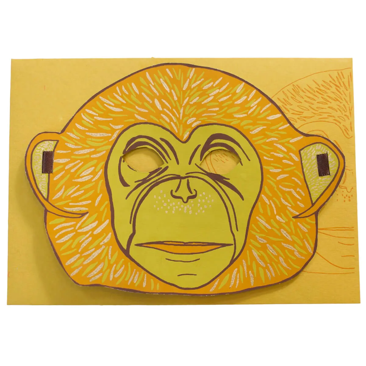 Monkey Mask Greetings Card by East End Press