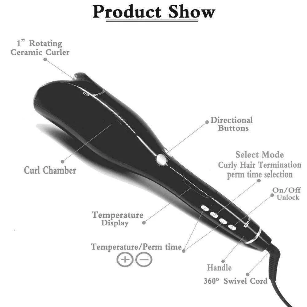 Multi Function Automatic Rose Shaped LCD Curling Iron