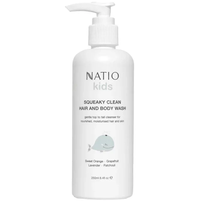Natio Squeaky Clean Hair & Body Wash 250ml