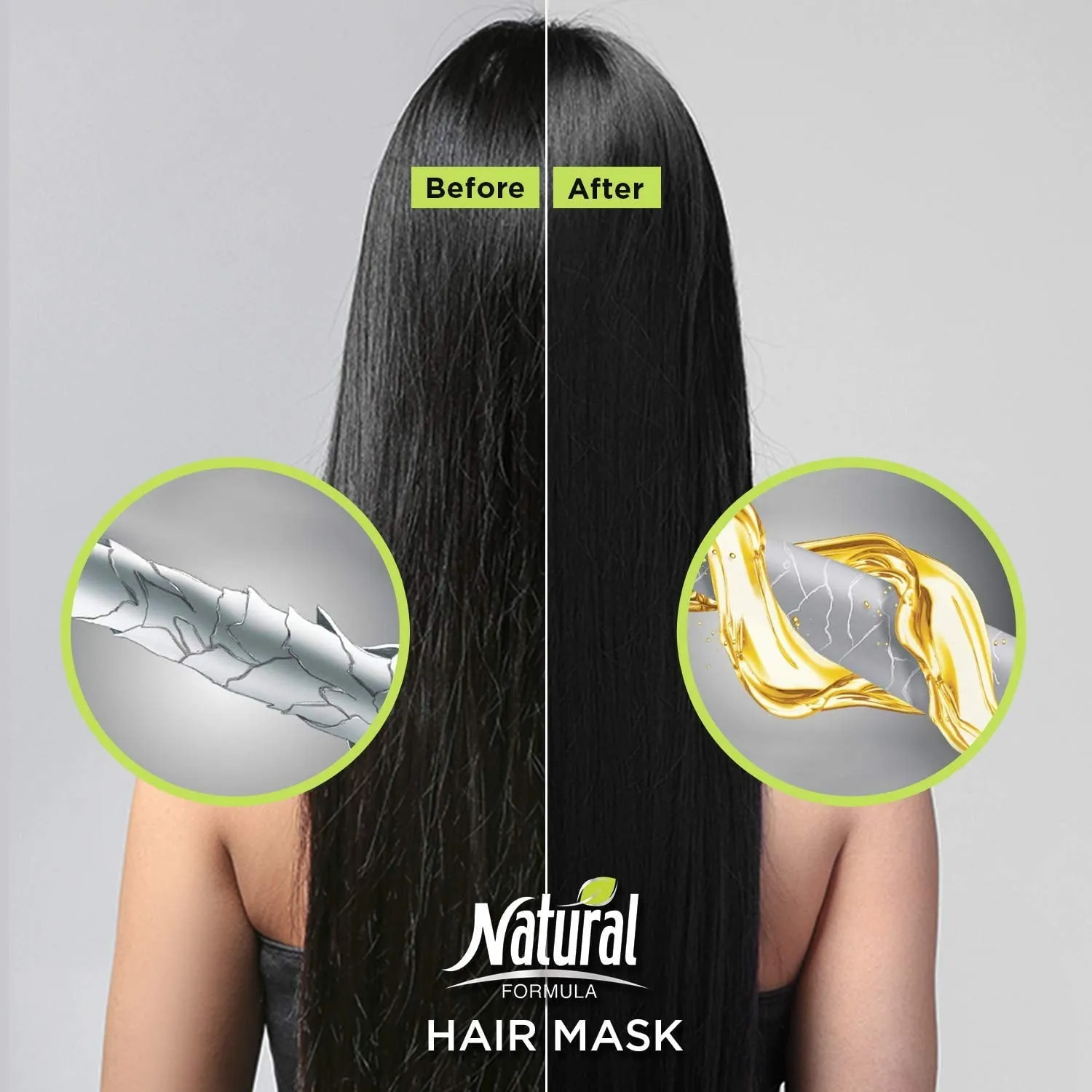 Natural Formula Keratin Hair Mask - Intense Repair Keratin Mask, Hair Mask for Frizzy Hair - Keratin Enriched Hair Care, Hair Mask for Dry Damaged Hair, Advanced Hair Moisturizer & Hair Masks - 350ml
