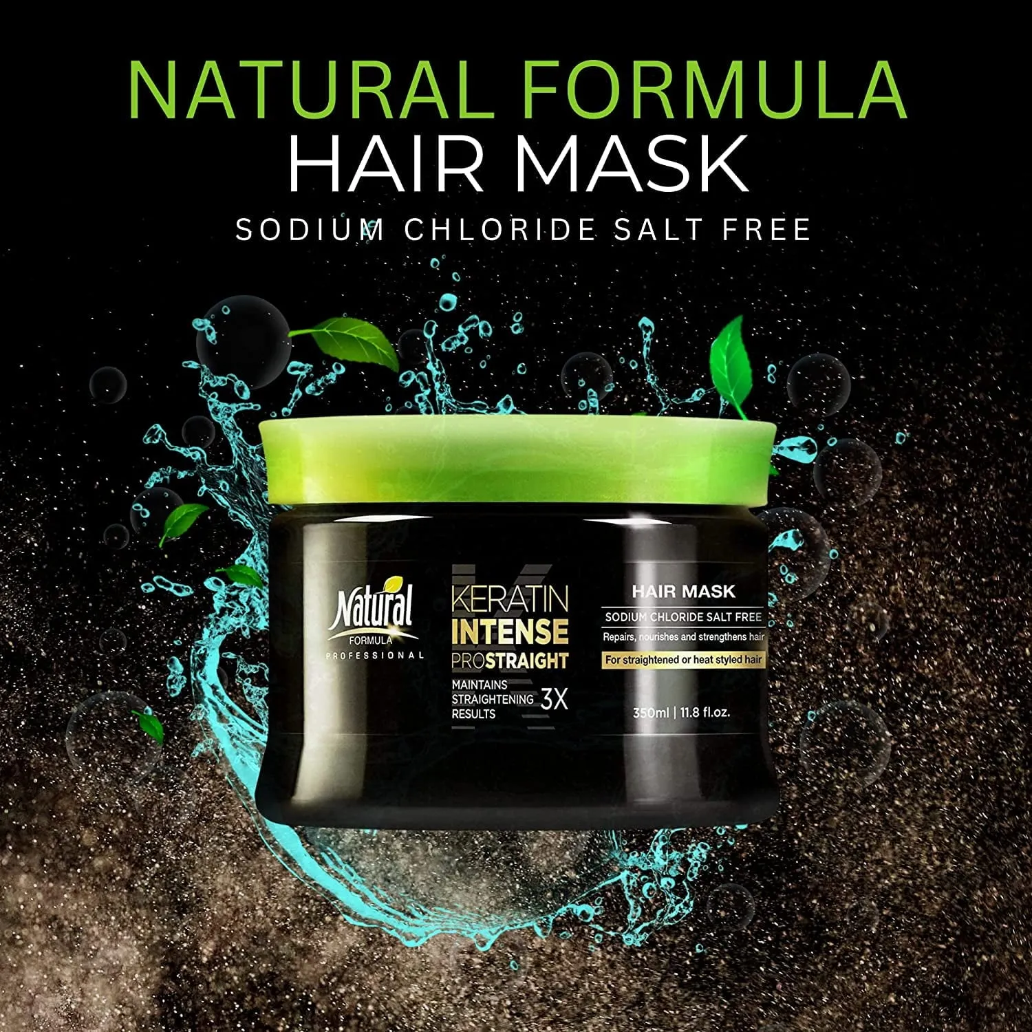 Natural Formula Keratin Hair Mask - Intense Repair Keratin Mask, Hair Mask for Frizzy Hair - Keratin Enriched Hair Care, Hair Mask for Dry Damaged Hair, Advanced Hair Moisturizer & Hair Masks - 350ml