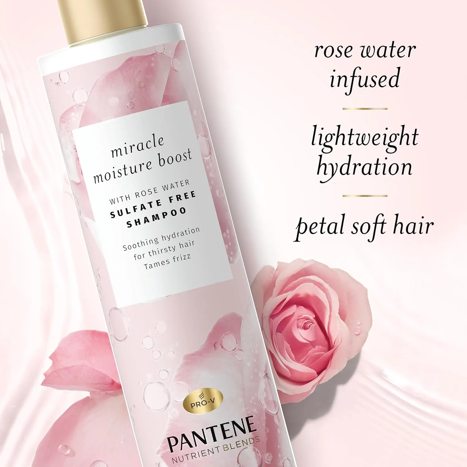 PANTENE nutrient blends miracle moisture boost with rose water sulfate free shampoo   conditioner بكج بانتين للعناية بالشعر بالازهار وزبدة الشيا