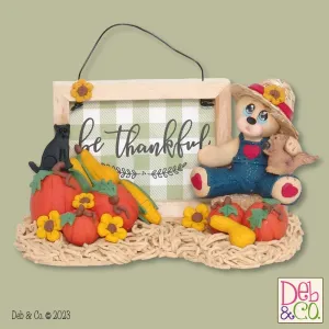 Paulie's Pumpkin Patch -Handmade Polymer Clay Collectible Bear Figurine for Fall Decor or Tiered Tray