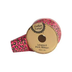 Pink Leopard Ribbon - 40mm x 3m