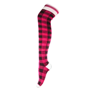 Pook Thigh High Sky Highs - Pink Plaid