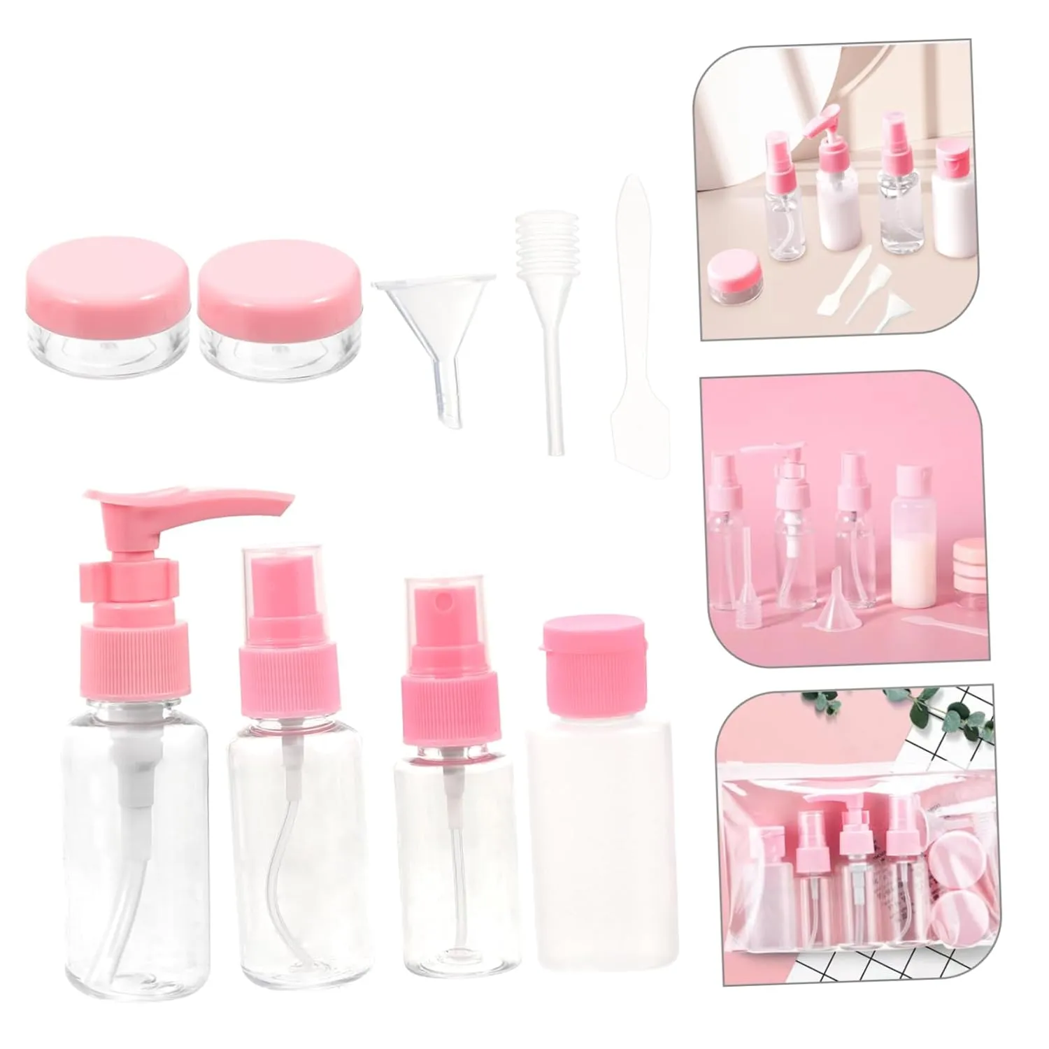 Portable Travel Bottle 10 Pcs Travel Makeup Bottle Spray Bottle Toiletries Container Loose Powder Container Travel Cosmetic Jar Cosmetic Travel Containers