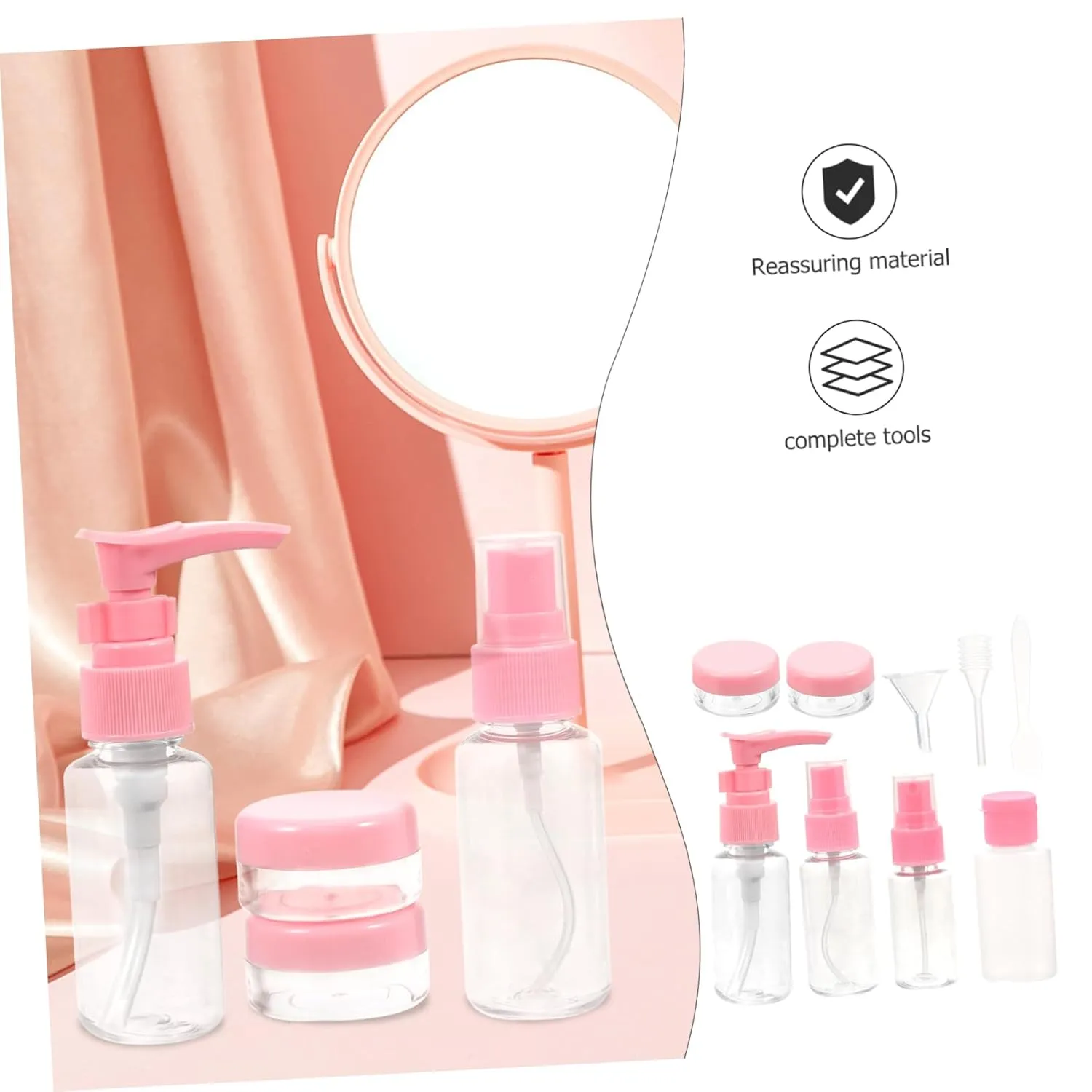 Portable Travel Bottle 10 Pcs Travel Makeup Bottle Spray Bottle Toiletries Container Loose Powder Container Travel Cosmetic Jar Cosmetic Travel Containers