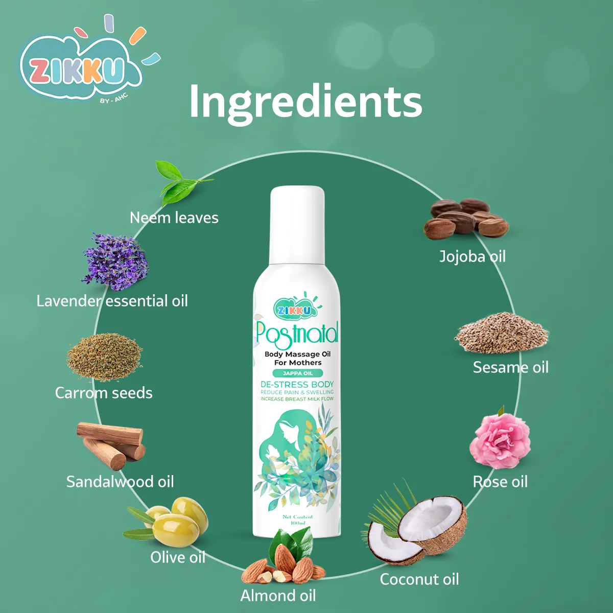 Postnatal/Post-pregnancy Body Massage Oil for Mothers (100ml)