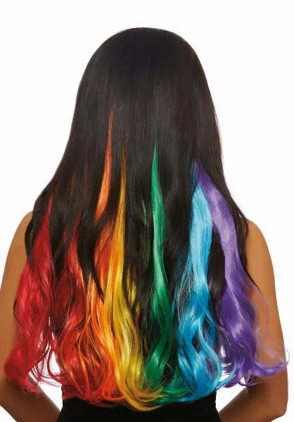 Primary Rainbow - Long Wavy Three-Piece Hair Extensions