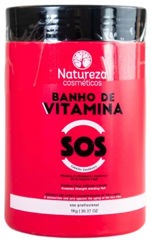 Professional Keratin Hair Treatment SOS Bath of Vitamins Mask 1Kg - Natureza