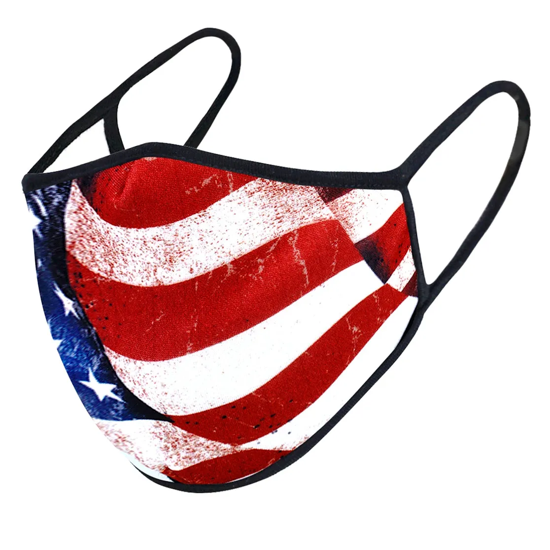 Red Rose Print American Flag Face Mask