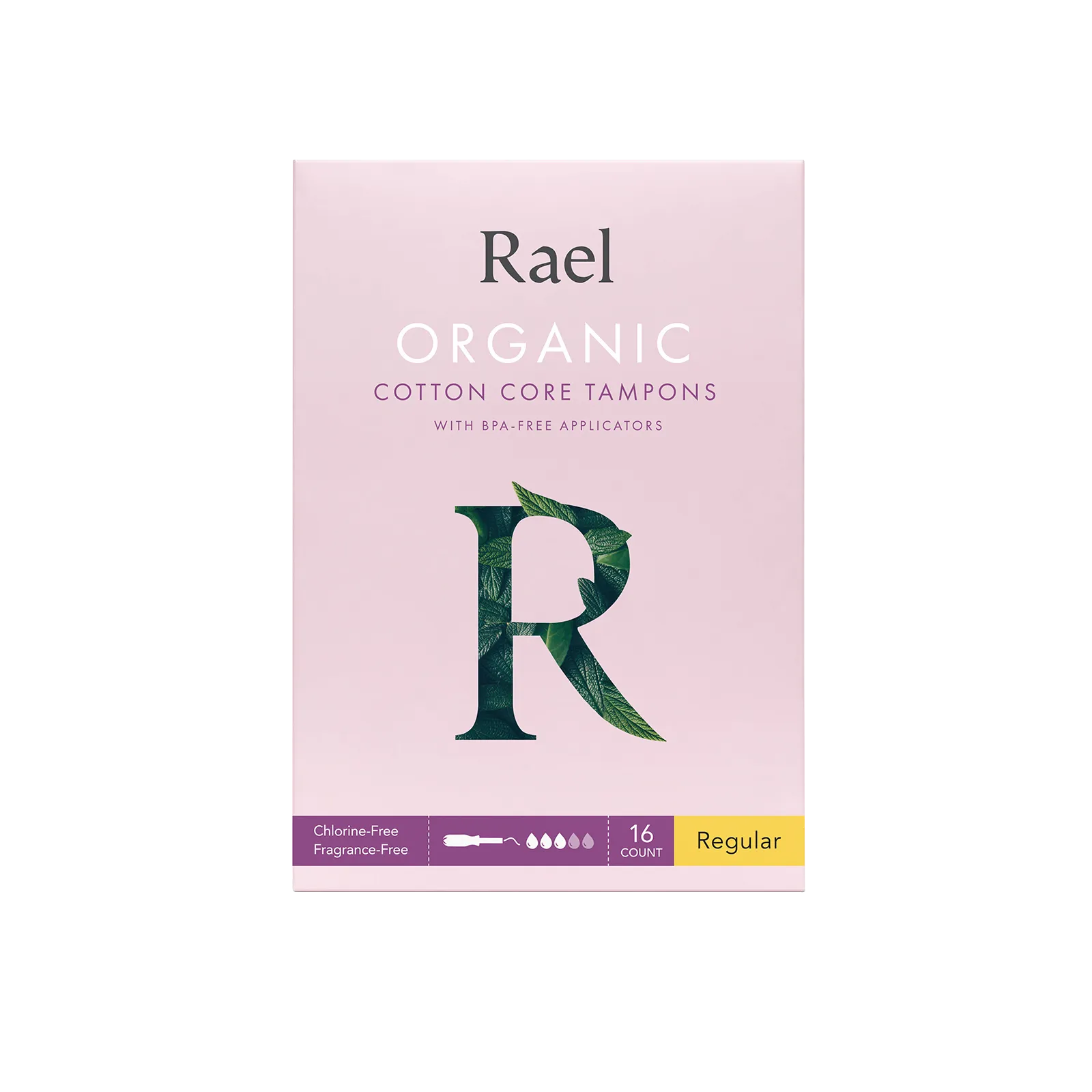 Regular Certified Organic Cotton Tampons with BPA-Free Applicator 16s