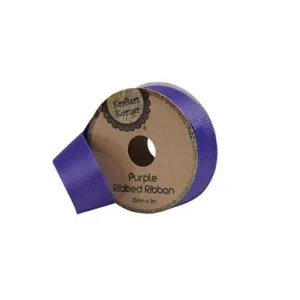 Ribbed Purple Ribbon - 25mm x 3m