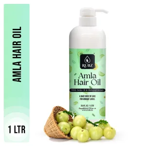 Rubz Amla Hair Oil | Enriched with Amla Oil & Bhrigraj Extract | For Strong, Long & Thick Hair | 1 Litre