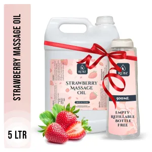 Rubz Strawberry Massage Oil | Moisturizing & Nourishing Body Massage Oil for Men & Women | Best for Aromatherapy & Full Body Spa | 5 Litre