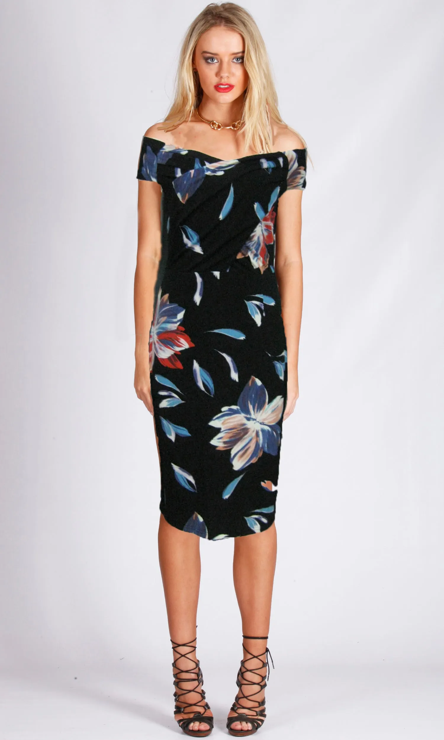 RV0869-1TB Off Shoulder Body Con Dress (Pack)