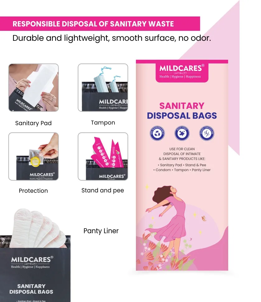 Sanitary Disposal Bags - 20 Bags for Disposal of Tampons, Condoms, Pantyliner, Sanitary Pad & Personal Hygiene Waste Sanitary Pad