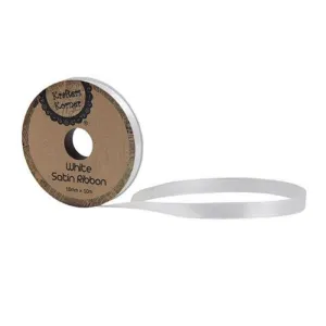 Satin White Ribbon - 10mm x 10m