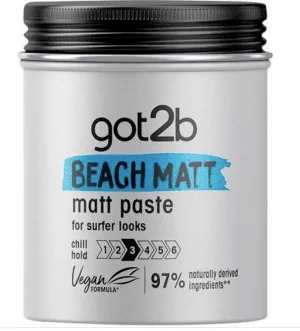 Schwarzkopf Got2B Beach Matt Medium Hold No Stickiness Hair Texture Paste 100 ml