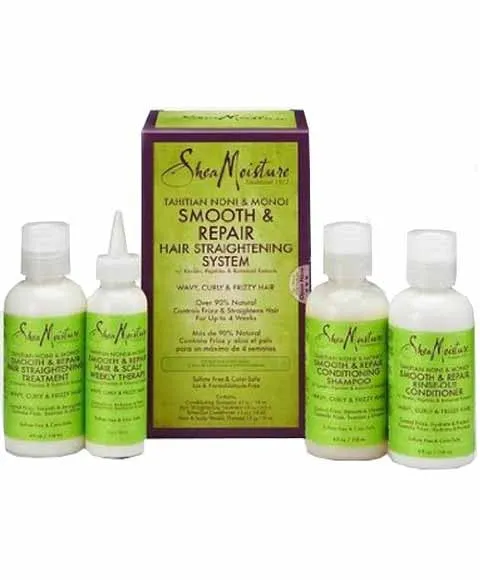 Shea Moisture Tahitian Noni And Monoi Smooth And Repair Hair Straightening System