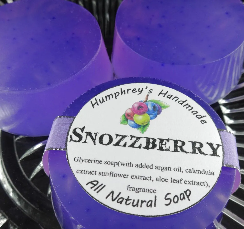 SNOZZBERRY Soap | Mixed Berry | Wildberry Scented Glycerin Soap | Shampoo Bar | Argan Oil