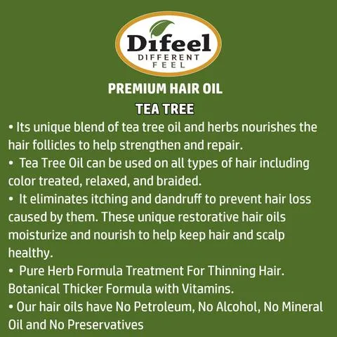 SUNFLOWER Difeel 99% Natural Blend Premium Hair Oil (7.78oz) - Tea Tree Oil