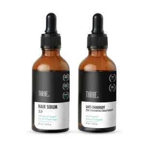 ThriveCo 'Less Dandruff, More Hair' Kit: Hair Growth Serum 2.0   Anti-Dandruff Pre-Shampoo Lotion