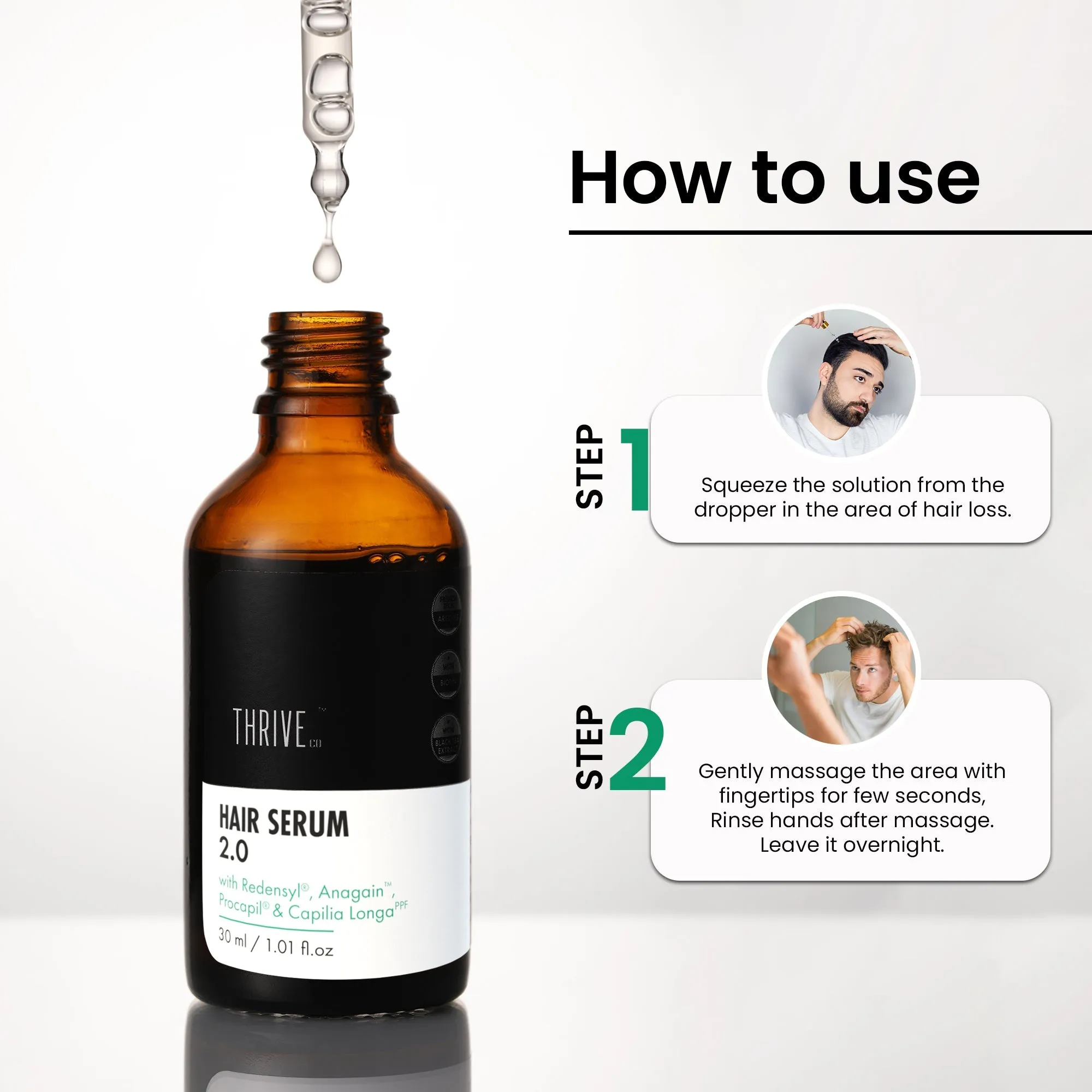 ThriveCo 'Less Dandruff, More Hair' Kit: Hair Growth Serum 2.0   Anti-Dandruff Pre-Shampoo Lotion