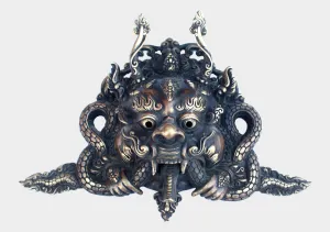 Tibetan Cheppu Wall Hanging Mask, Brass Artwork, Tibetan Home Decor MSK05