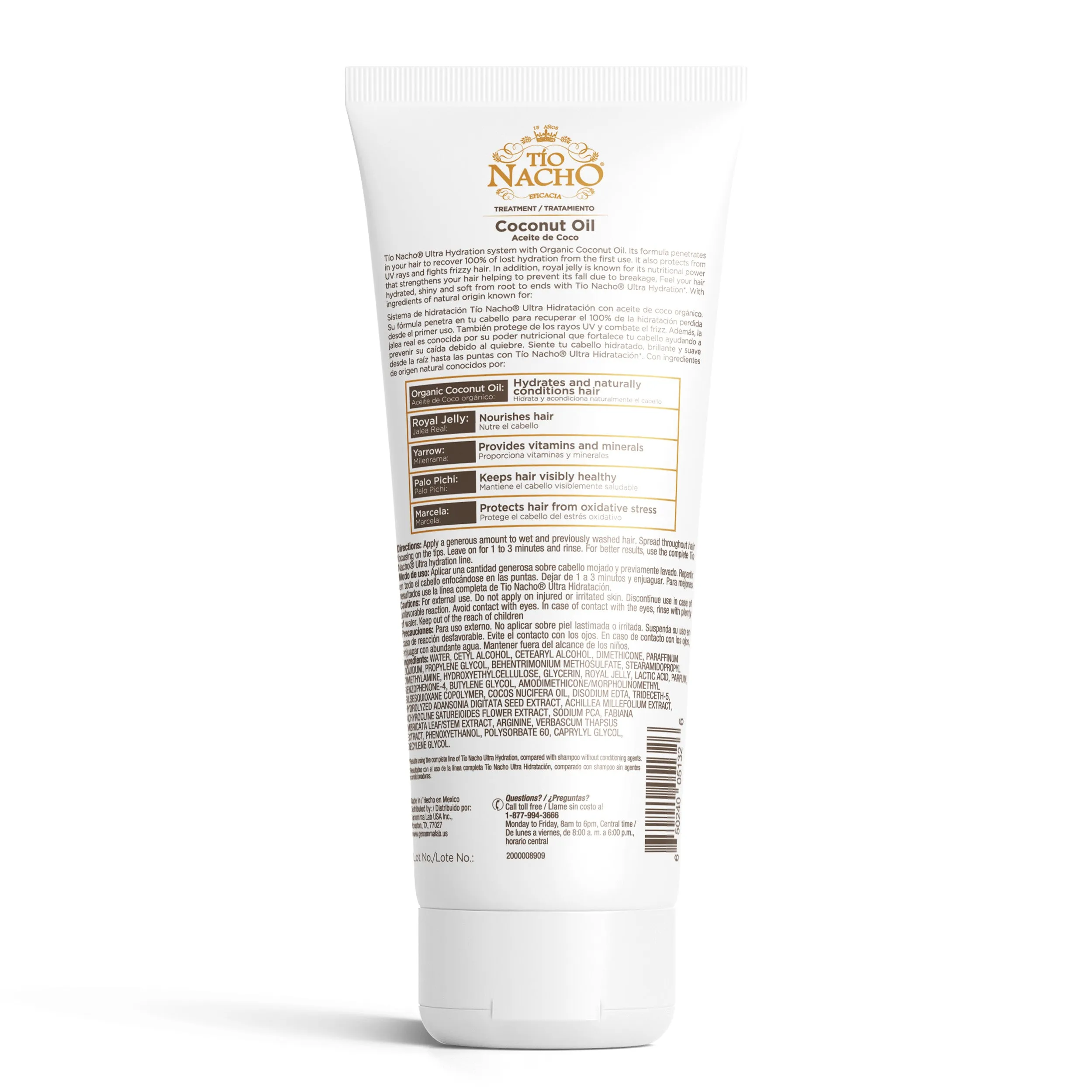 Tio Nacho Coconut Deep Hydration with Royal Jelly & Organic Coconut Oil Hair Treatment - 7 FL OZ. - Case of 12