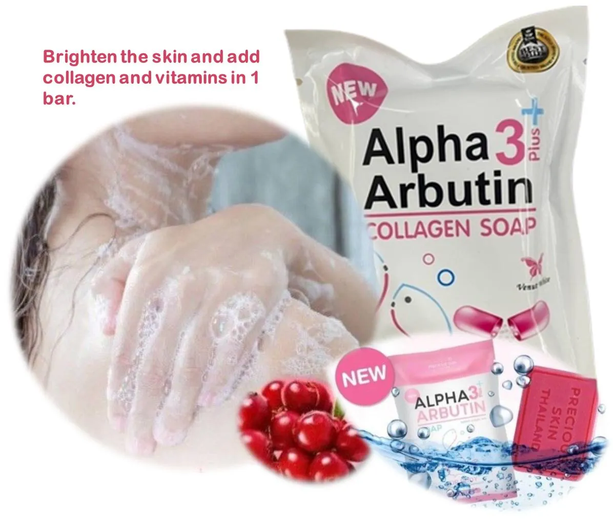 Venut White Alpha Arbutin Collagen Soap 3Plus  80g