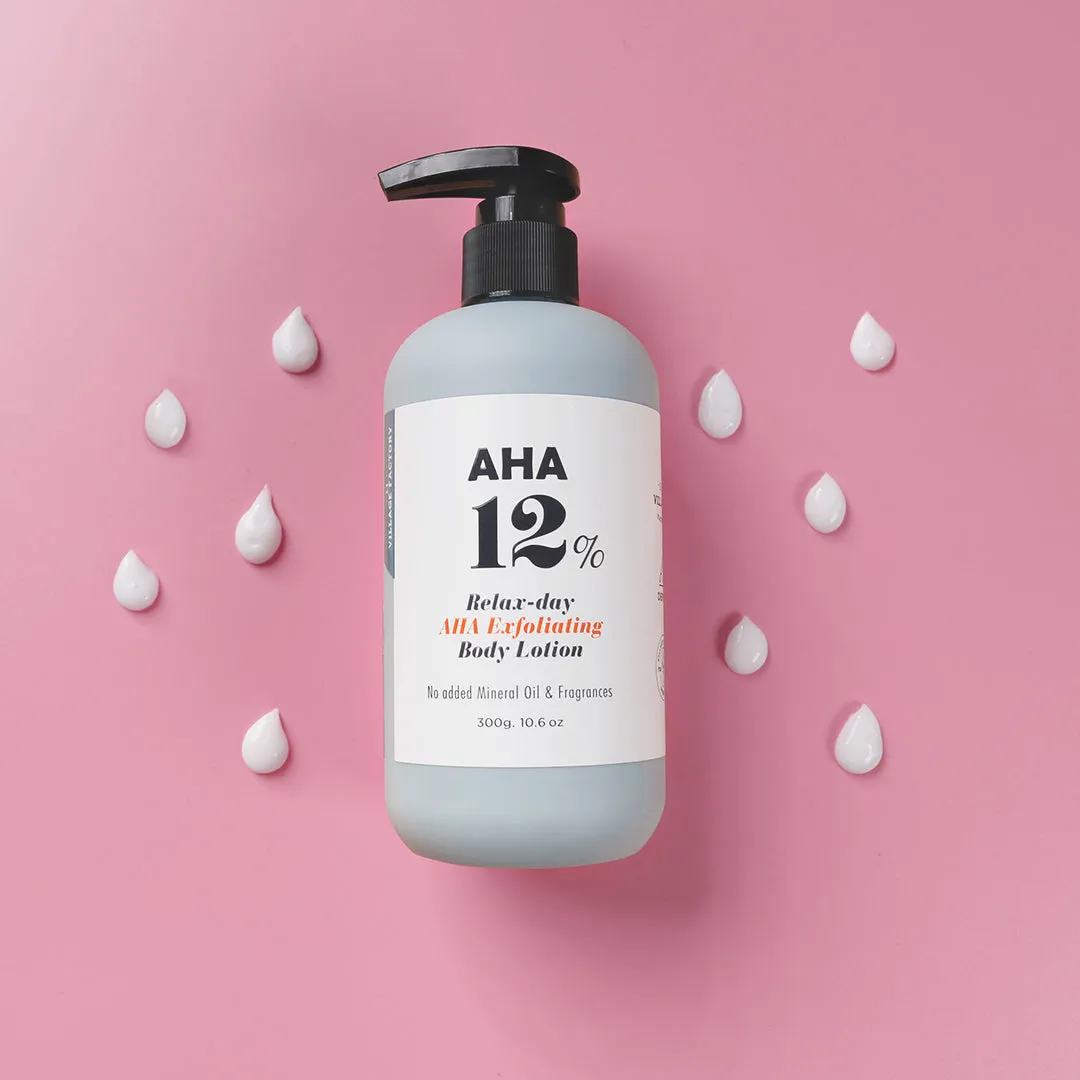 VILLAGE 11 FACTORY AHA 12% Relaxing Day AHA Exfoliation Body Lotion لوشن الجسم المقشر