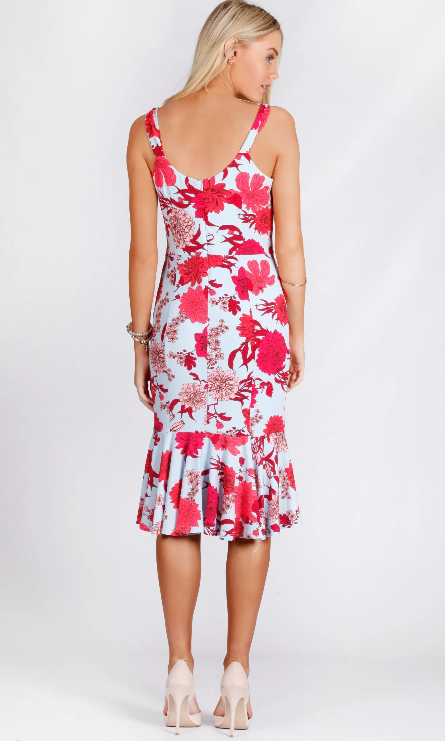 VS7251TB FIT AND FLARE BLUE/ RED DRESS (Pack)